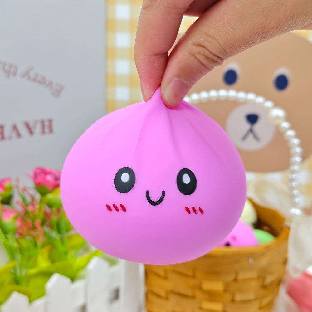 Squishy chifluță cu coșuleț de bambus