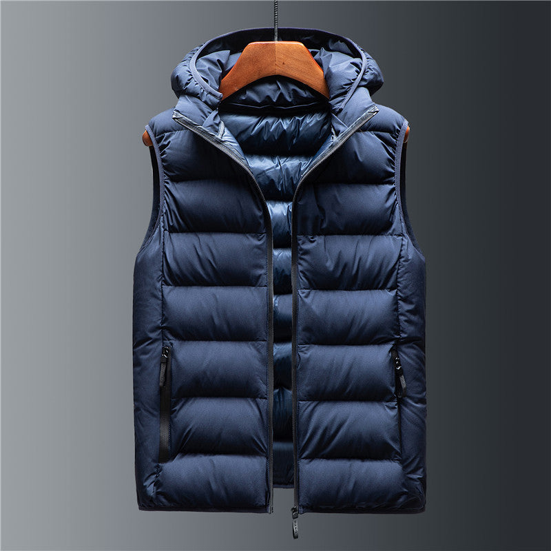 Men's Hooded Padded Vest, L–10XL
