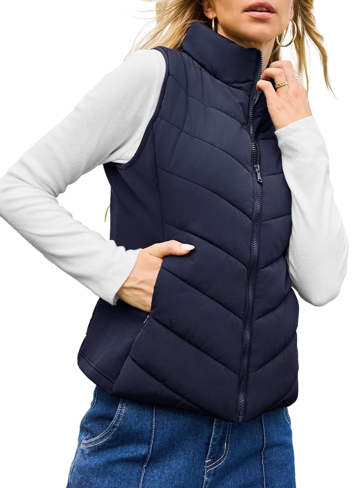 Women's Quilted Zip-Front Vest
