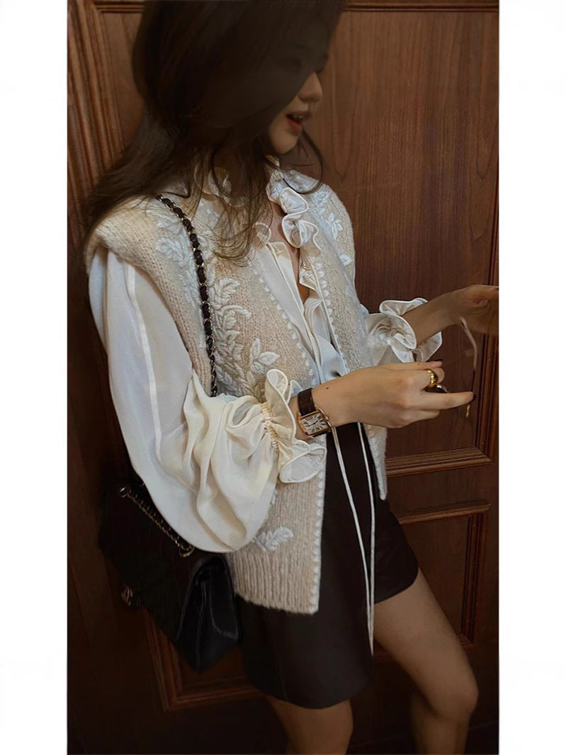 Embroidered Vest & Ruffle Shirt — Set or Separates
