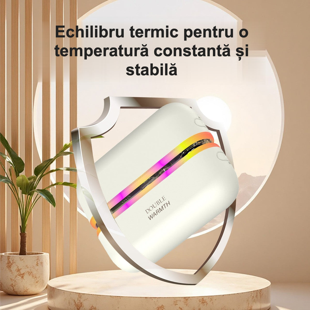 Încălzitor de mâini magnetic reîncărcabil cu lumină ambientală