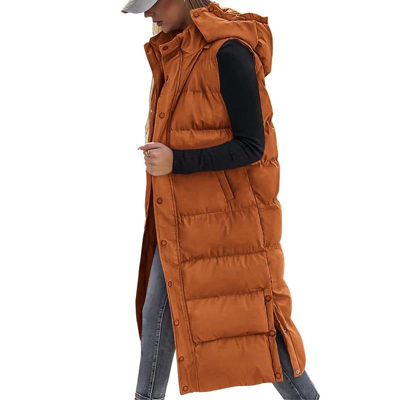 Women's Longline Hooded Zip Vest