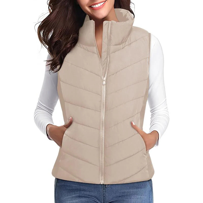 Women's Quilted Zip-Front Vest