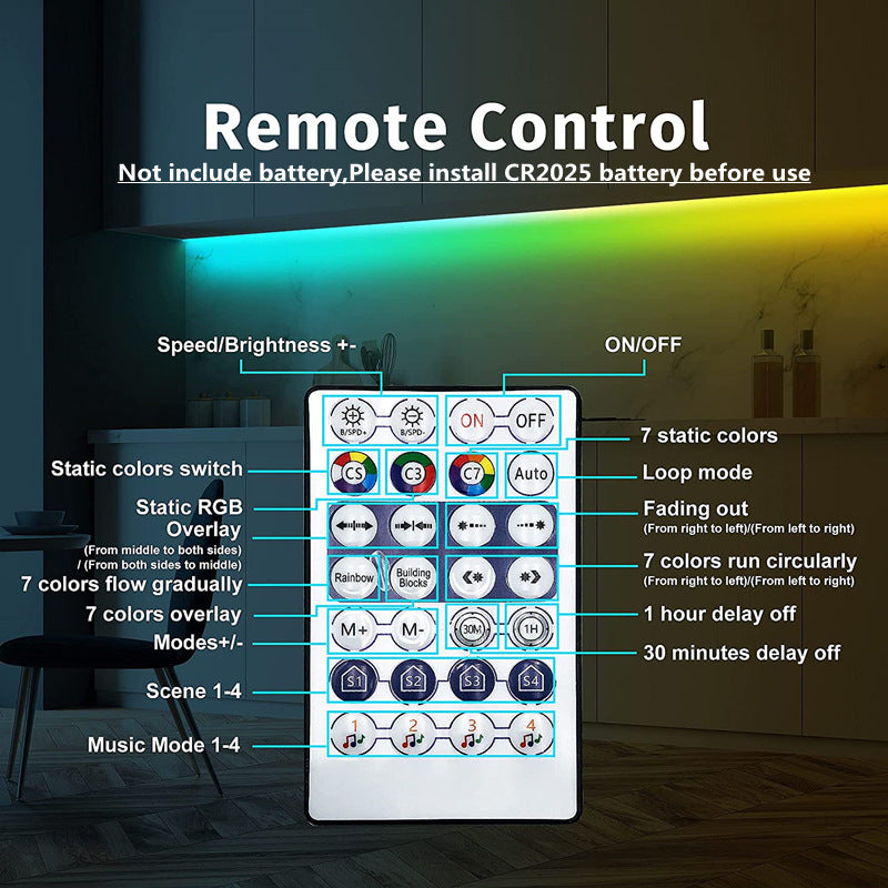 Bandă LED RGB cu Bluetooth și telecomandă