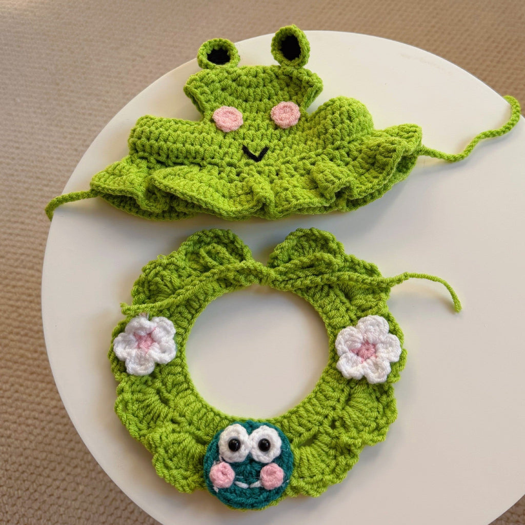 Crochet Pet Hat & Collar Costume Set - product view 8