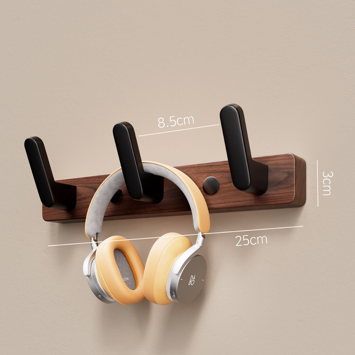 Walnut Wood Wall Hook Rack