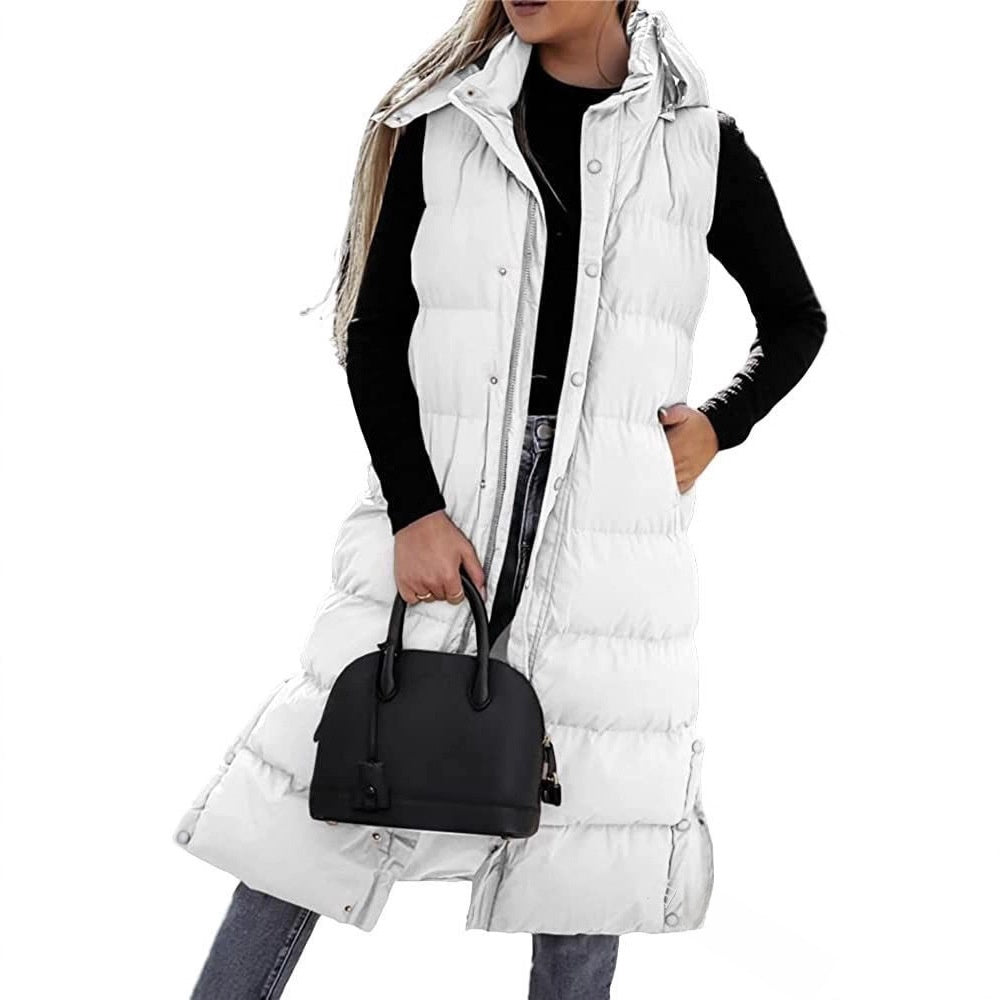 Women's Longline Hooded Padded Vest - view 3