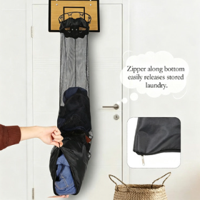 Wall-Mounted Basketball Hoop Laundry Basket