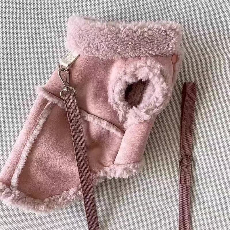 Plush-Trim Winter Vest for Small Dogs