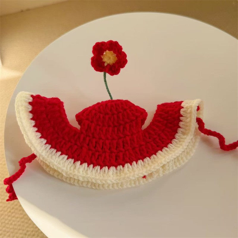 Crochet Pet Hat & Collar Costume Set - image 56