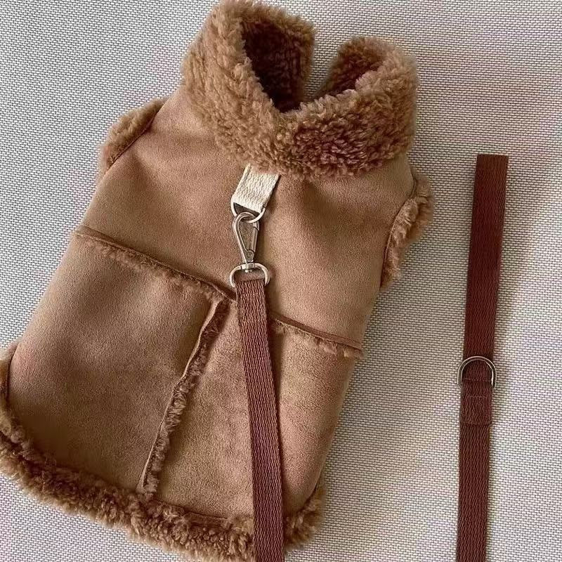 Plush-Trim Winter Vest for Small Dogs