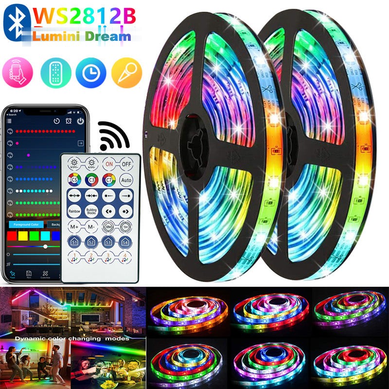 Bandă LED RGB cu Bluetooth și telecomandă