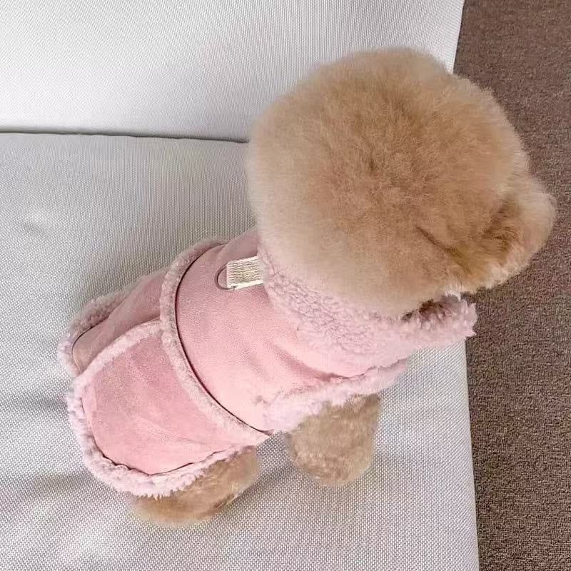 Plush-Trim Winter Vest for Small Dogs