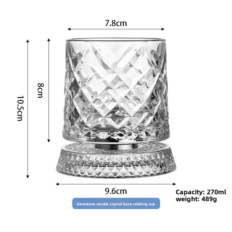 Rotating Crystal Whiskey Glass