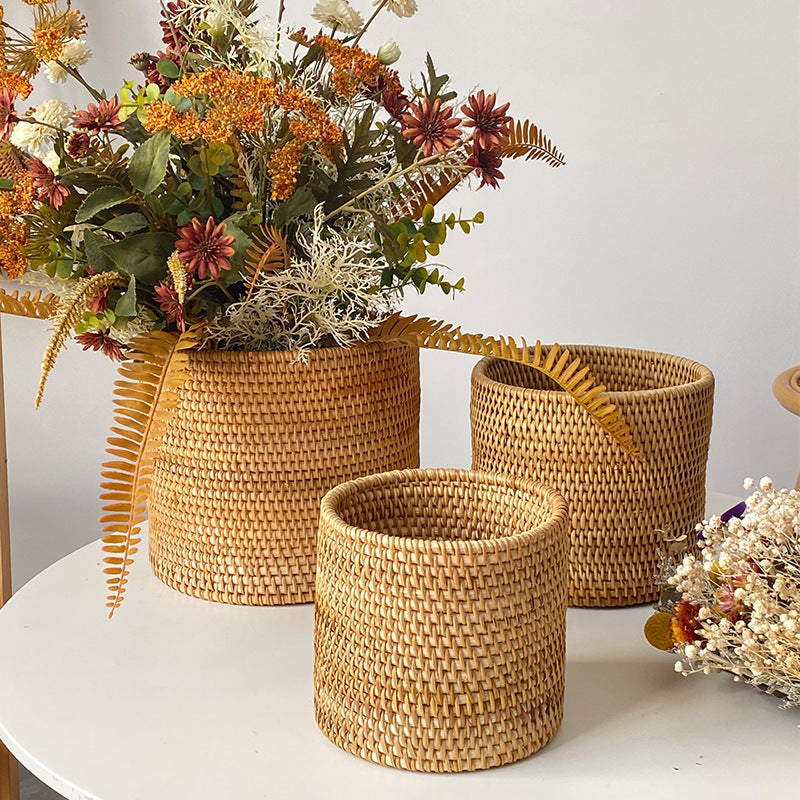 Handwoven Rattan Storage Basket