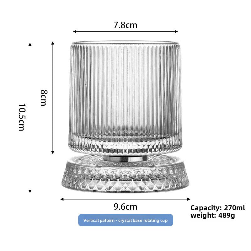 Rotating Crystal Whiskey Glass