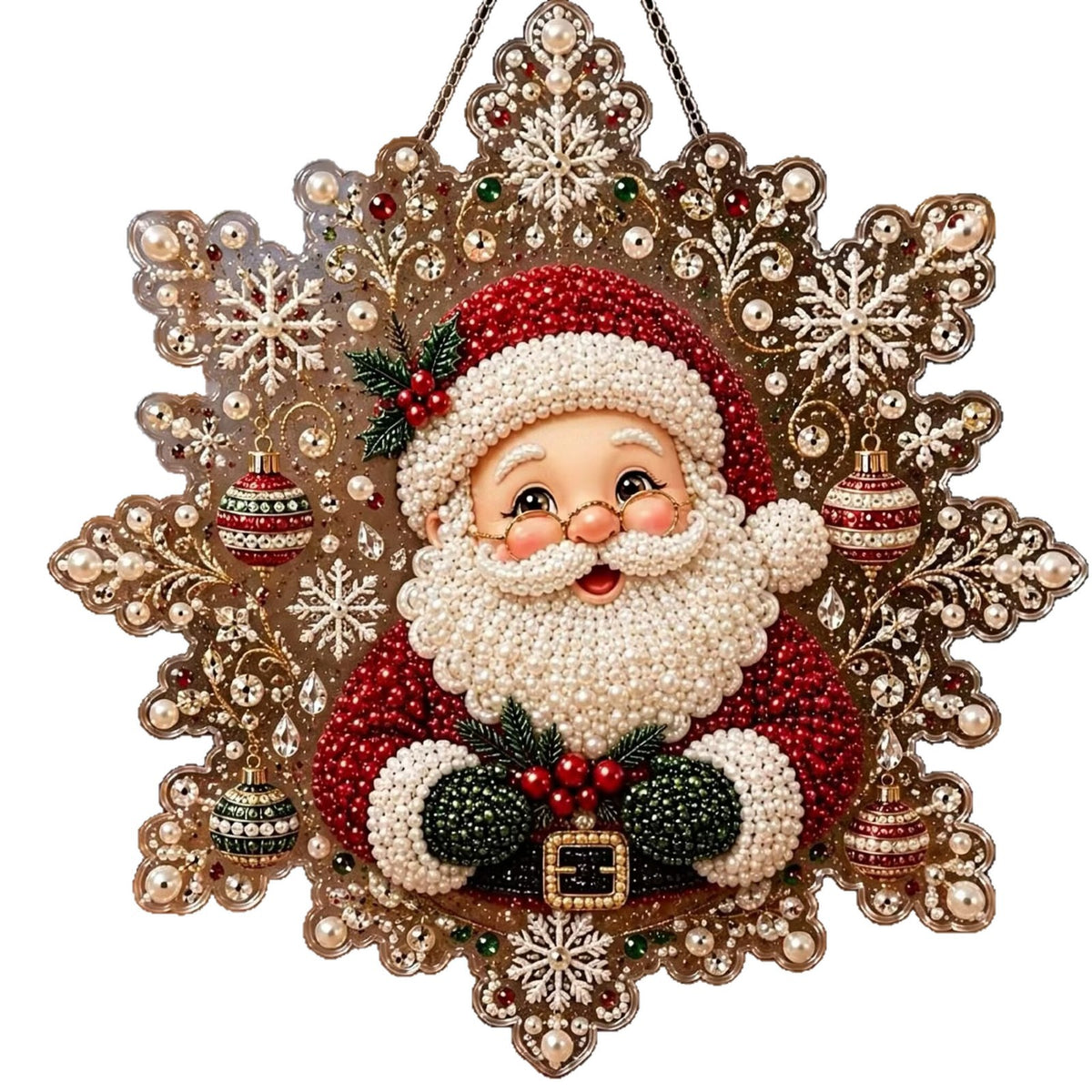 Ornament de Crăciun cu pictură cu diamante 5D