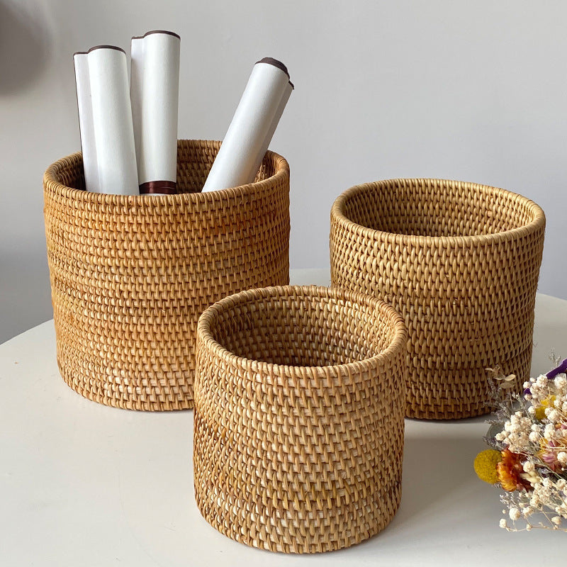 Handwoven Rattan Storage Basket