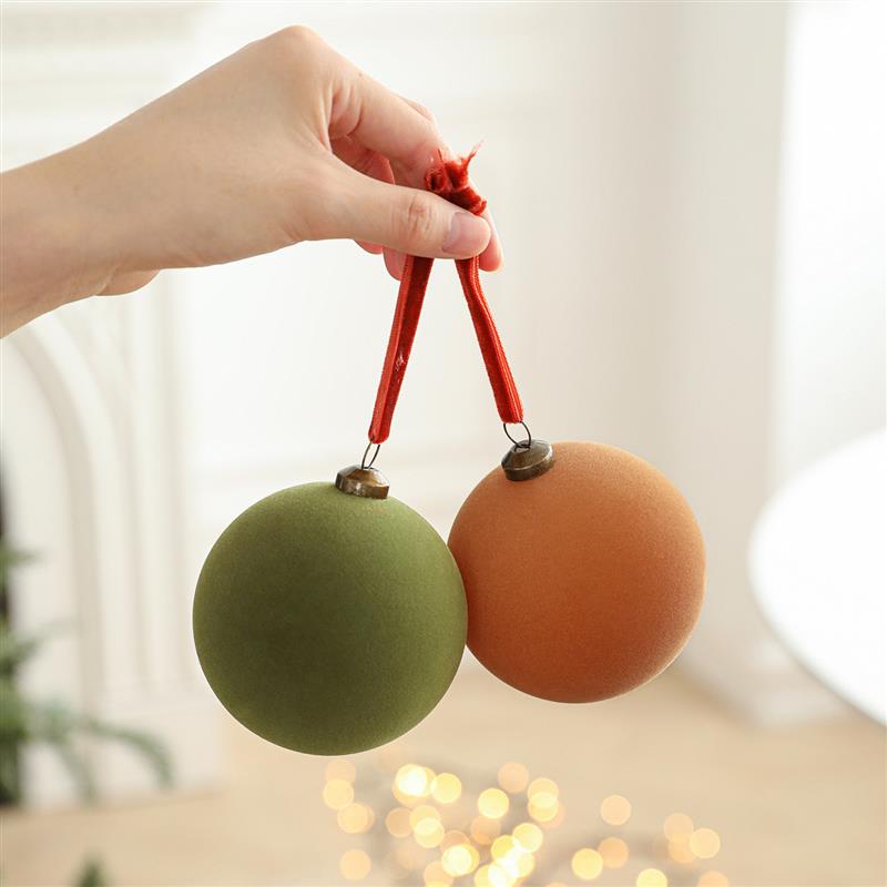 Flocked Christmas Ball Ornaments