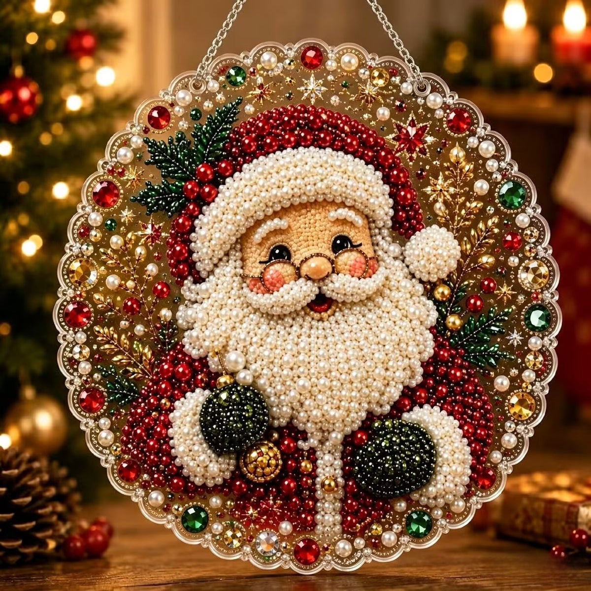 Ornament de Crăciun cu pictură cu diamante 5D