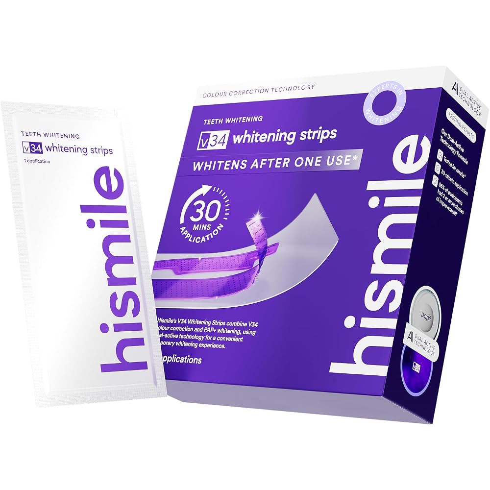 Hismile V34 Whitening Strips, 14 applications, 28 individual strips