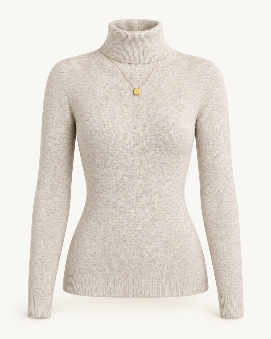 Women's Slim Turtleneck Sweater - clean product hero